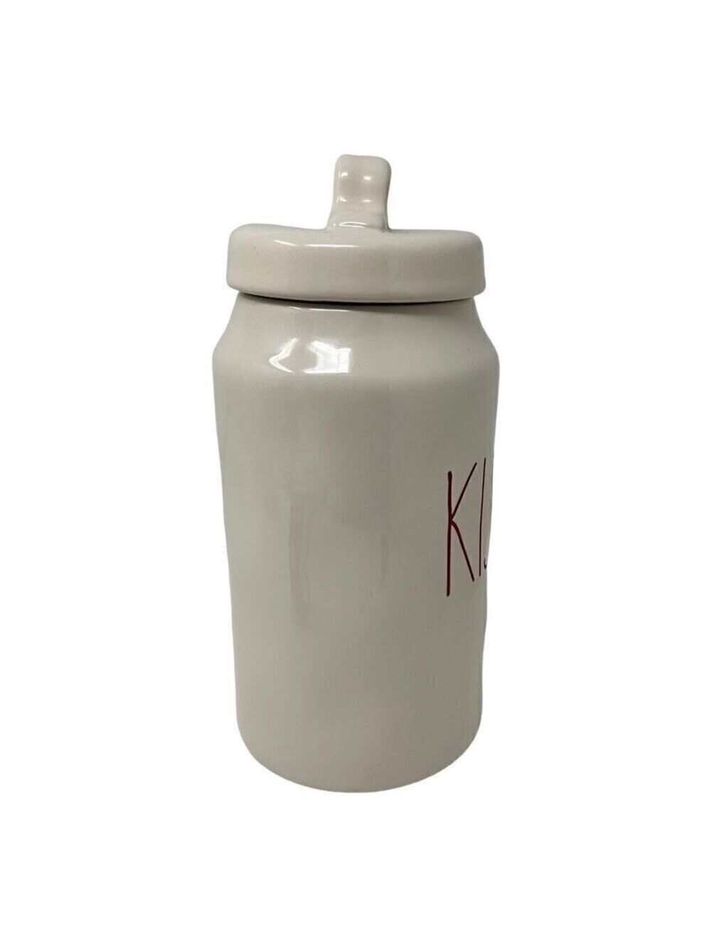 Rae Dunn KISSES Ceramic Canister 9in Tall Magenta Valentines Day Love Holiday - Picture 4 of 11